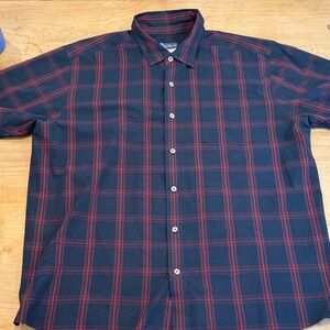 Patagonia Dark Blue and Red Checkered Shirt XL